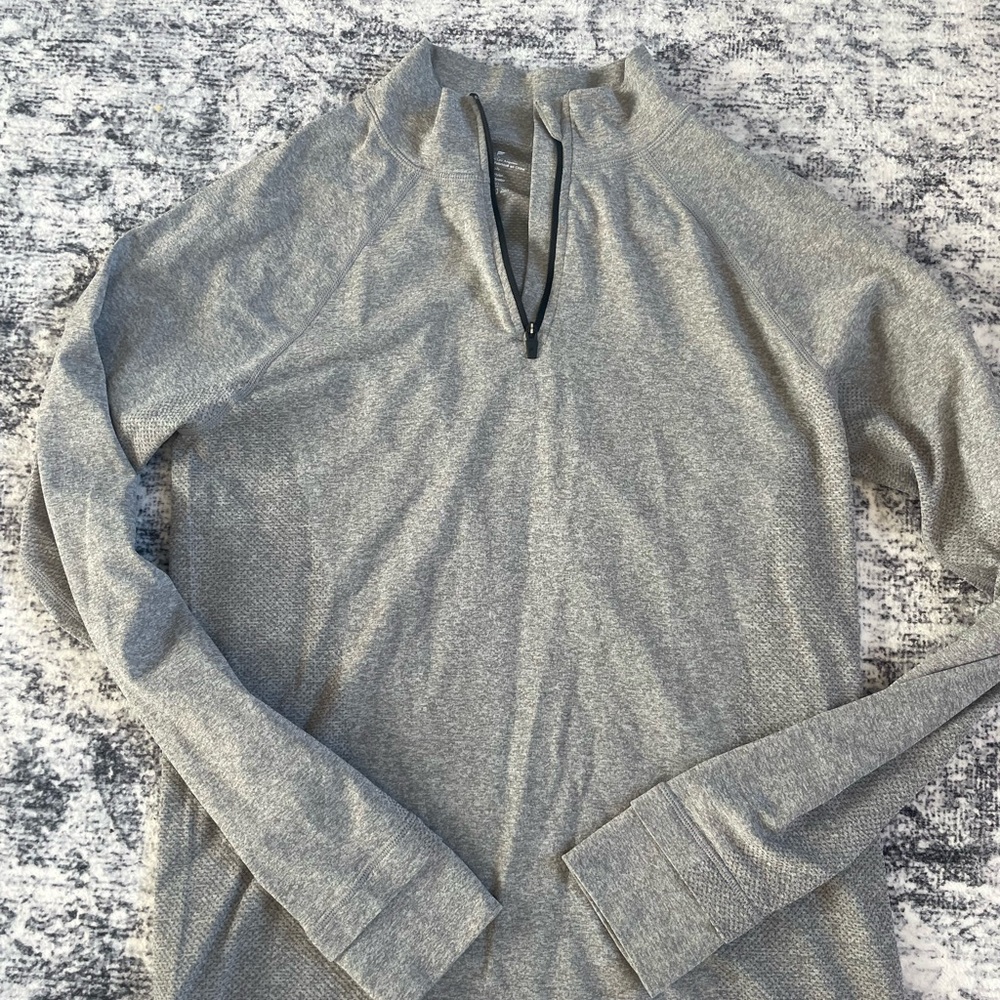 Men's Gray Half-Zip Fabletics athletic